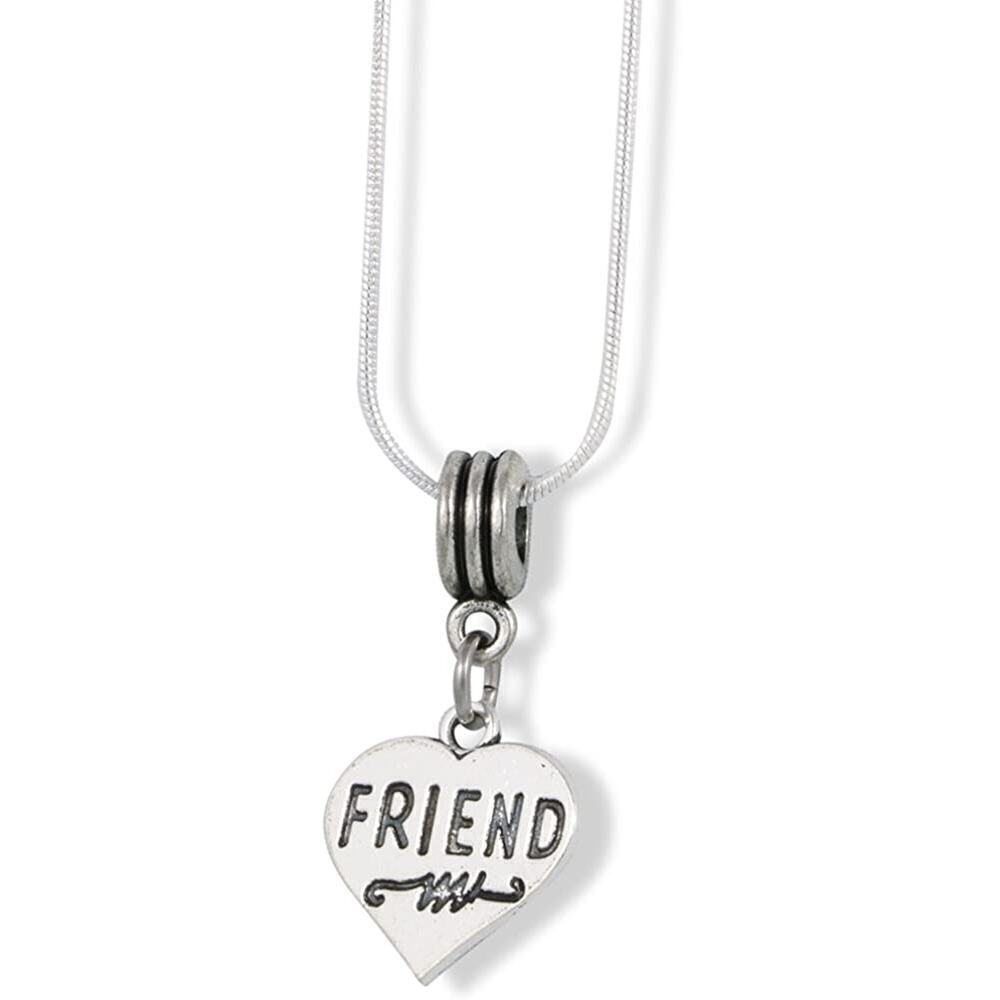 Friend On A Heart Charm Snake Chain Necklace 25$